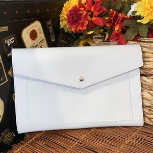 Glass Ladder & Co Gray Organizer Megan Vegan Leather Portfolio Clutch